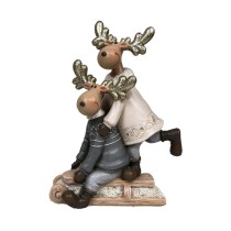 Décorations de Noël DKD Home Decor Résine Renne (13 x 6 x 18 cm) (4 Unités)