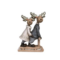 Décorations de Noël DKD Home Decor Résine Renne (13 x 6 x 18 cm) (4 Unités)