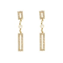 Ladies' Earrings New Bling 9NB-PRL11C Golden