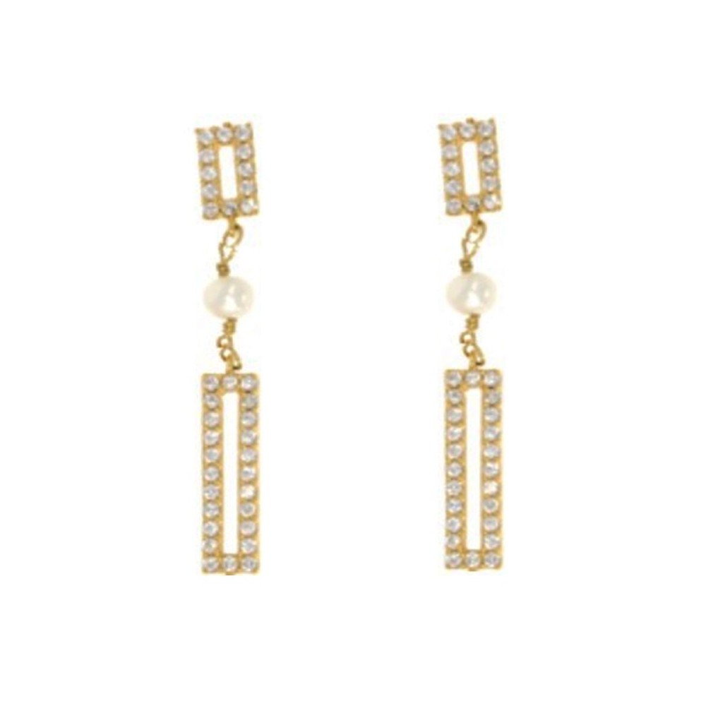 Ladies' Earrings New Bling 9NB-PRL11C Golden