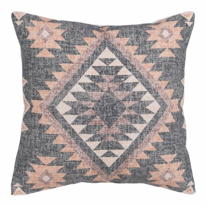 Coussin Coton Gris Rose 45 x 45 cm