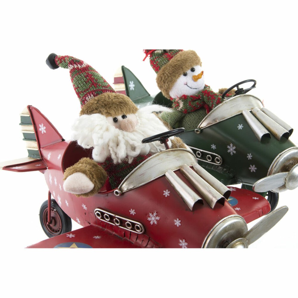 Décorations de Noël DKD Home Decor Avion Métal (36,5 x 23 x 25 cm) (2 Unités)