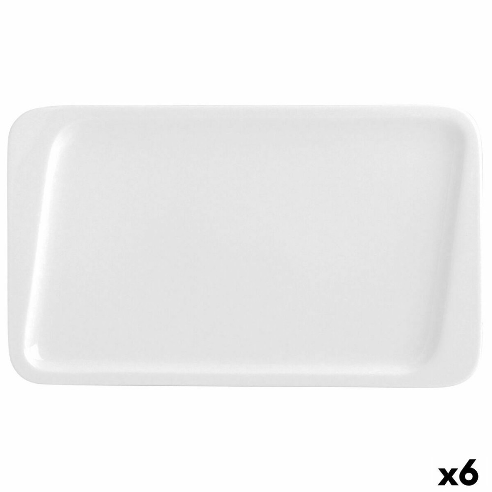 Flacher Teller Quid Chef Weiß aus Keramik 30 x 18 cm (6 Stück) (Pack 6x)