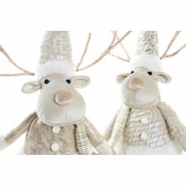 Décorations de Noël DKD Home Decor Polyester Renne (19 x 18 x 38 cm) (2 Unités)