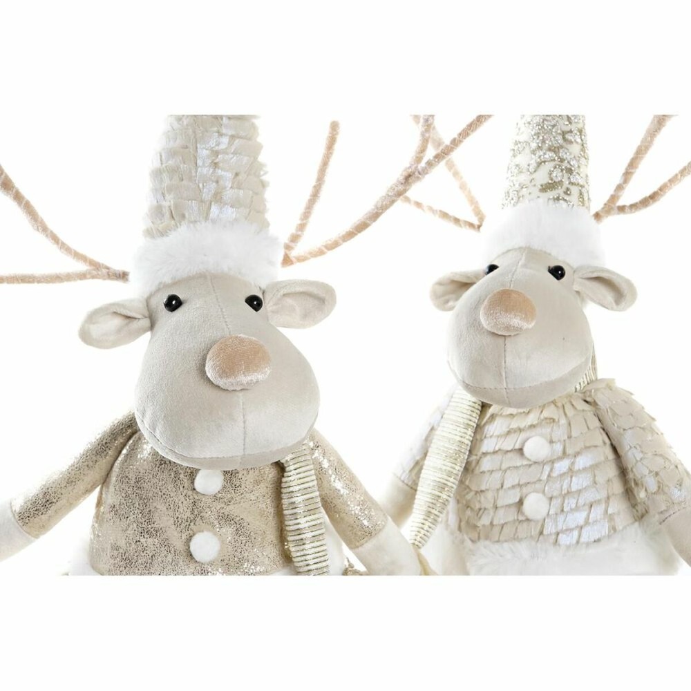 Décorations de Noël DKD Home Decor Polyester Renne (19 x 18 x 38 cm) (2 Unités)