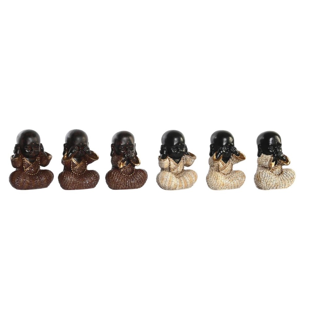Deko-Figur DKD Home Decor Rot Beige Harz Mönch Orientalisch (12 x 7,5 x 15,5 cm) (6 Stück)