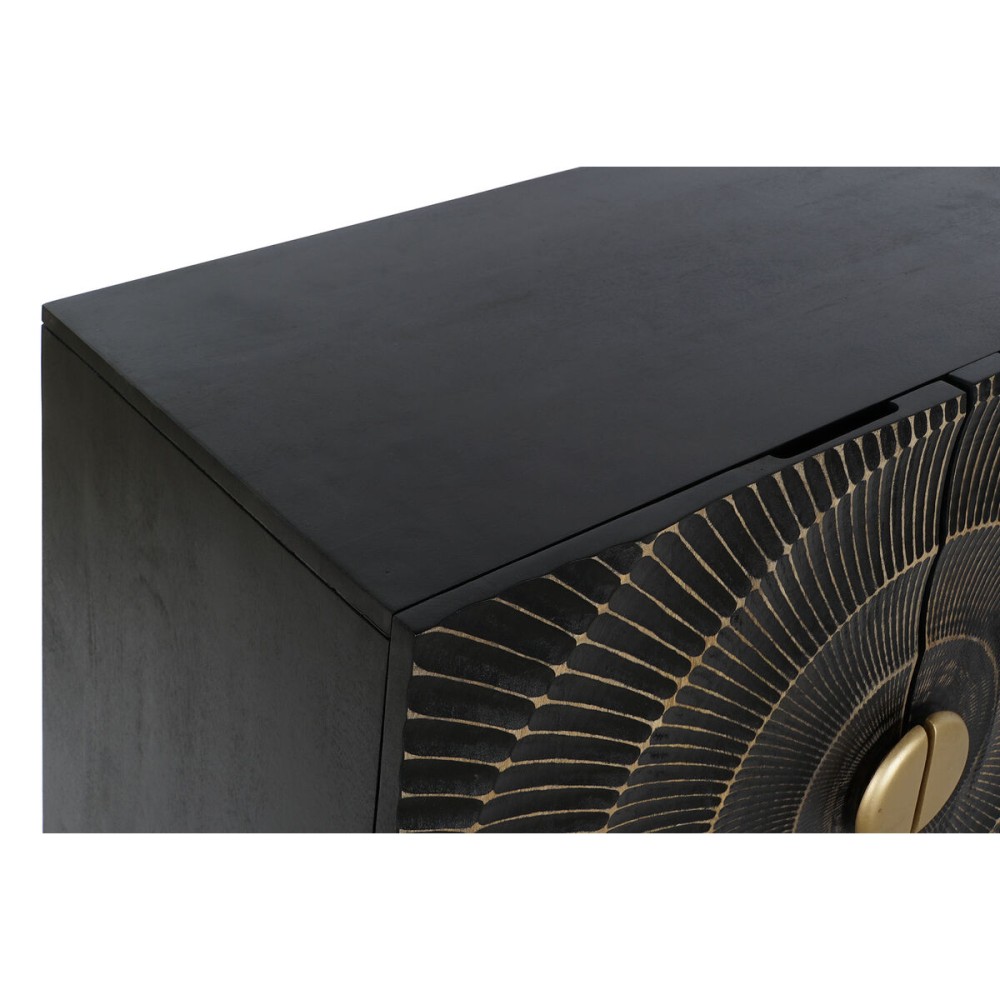 Sideboard DKD Home Decor Black Golden Metal Mango wood 81 x 45 x 75 cm