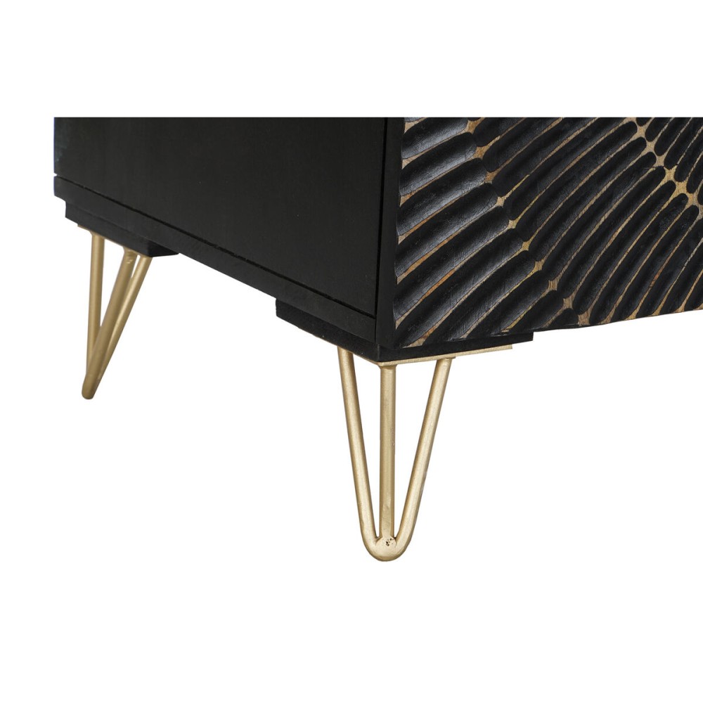 Sideboard DKD Home Decor Black Golden Metal Mango wood 81 x 45 x 75 cm