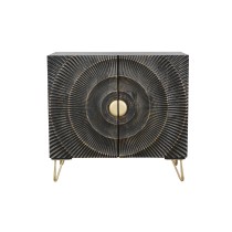Sideboard DKD Home Decor Black Golden Metal Mango wood 81 x 45 x 75 cm