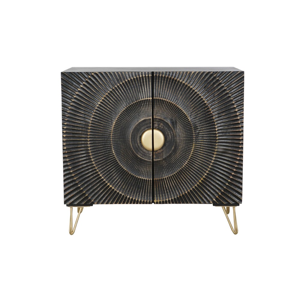 Sideboard DKD Home Decor Black Golden Metal Mango wood 81 x 45 x 75 cm