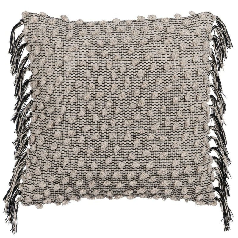 Coussin Coton Noir Beige 45 x 45 cm