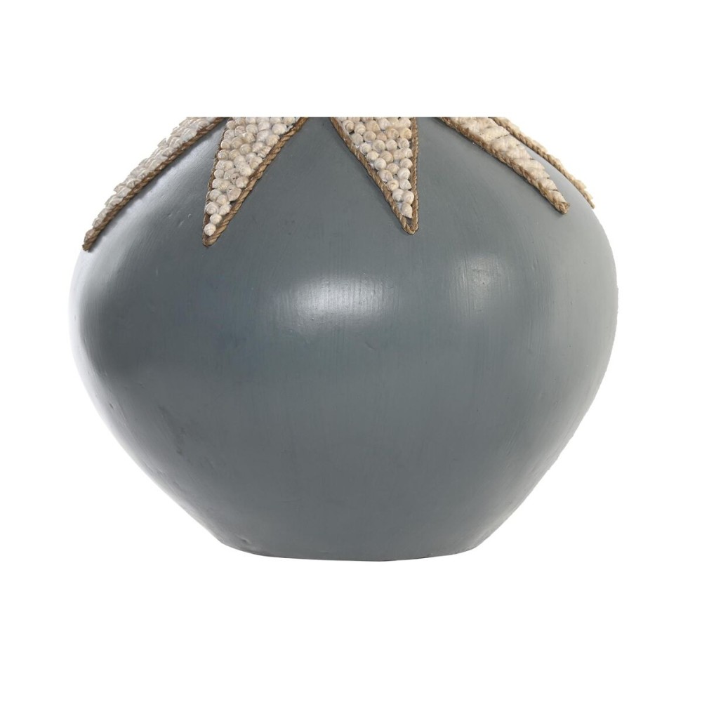 Vase DKD Home Decor Blau Weiß Bambus Muscheln (30 x 30 x 40 cm) (2 Stück)