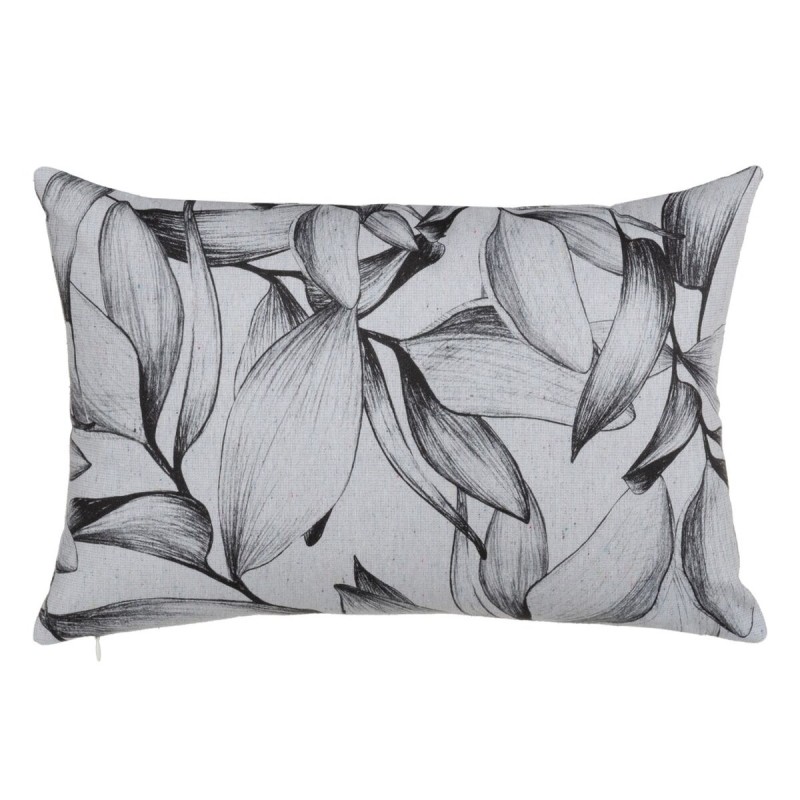 Coussin Polyester Coton Blanc Noir Volets 45 x 30 cm