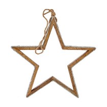 Weihnachtsschmuck Stern Glitzernd Silhouette 31 x 5,5 x 60 cm Silberfarben Holz