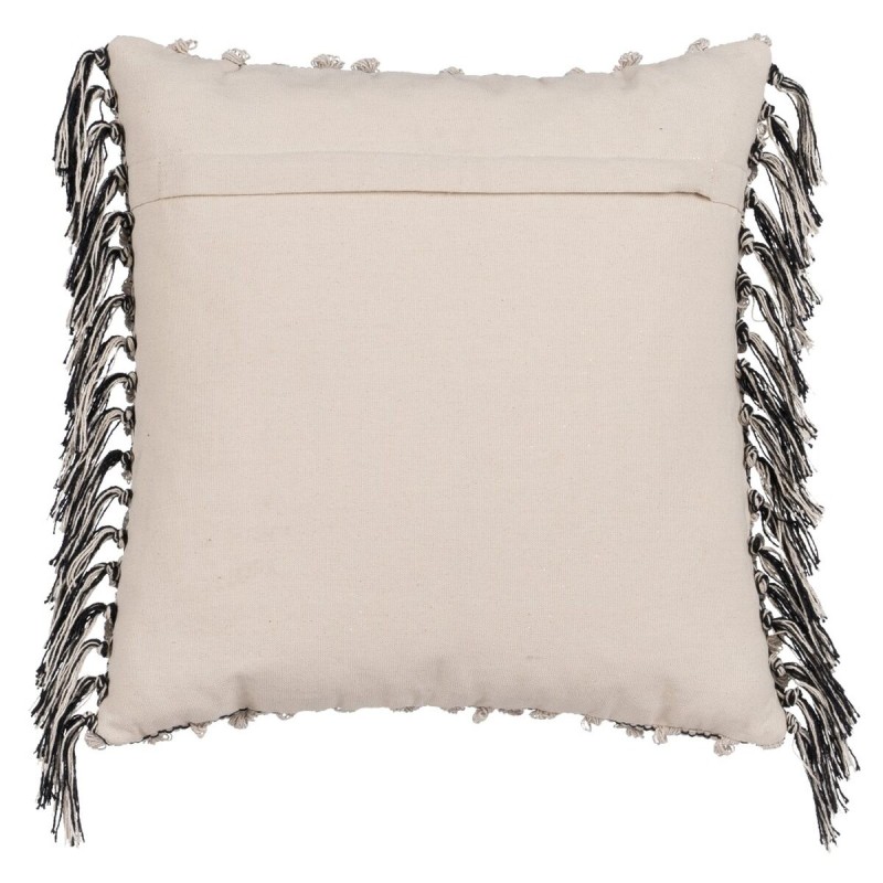 Coussin Coton Noir Beige 45 x 45 cm