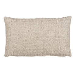 Coussin Coton Lin Gris 50 x 30 cm