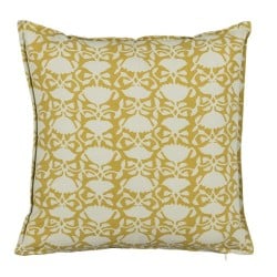 Coussin Coton Beige Moutarde 50 x 50 cm