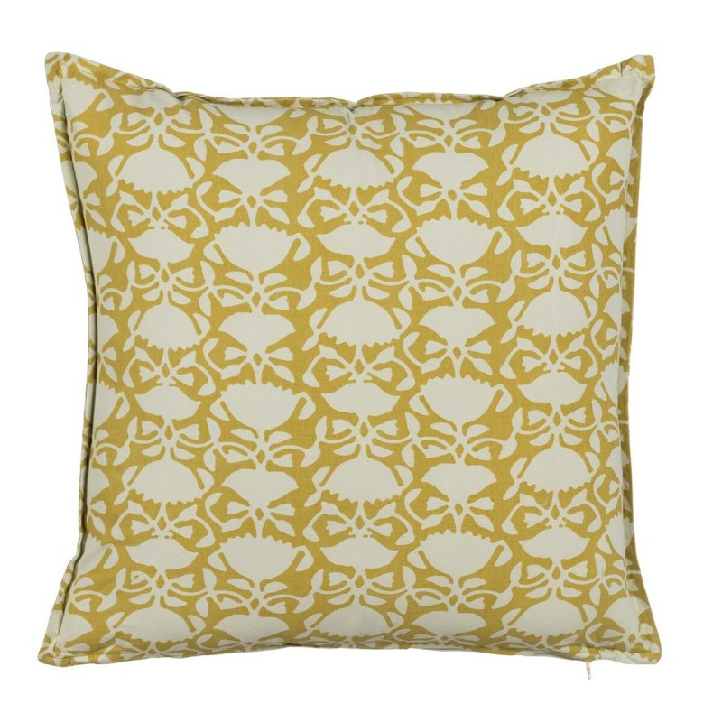 Cushion Cotton Beige Mustard 50 x 50 cm