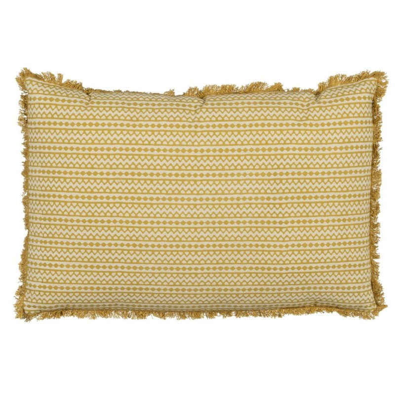 Coussin Coton Beige Moutarde 60 x 40 cm