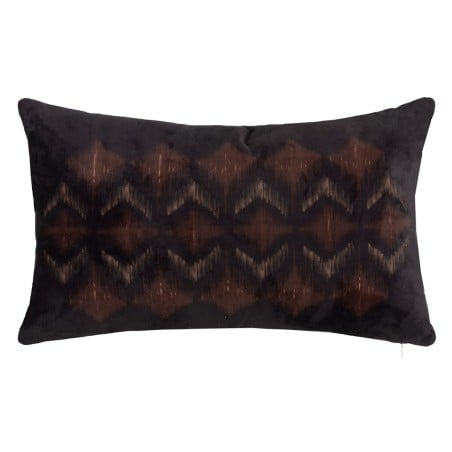 Coussin Marron Noir Velours 50 x 30 cm