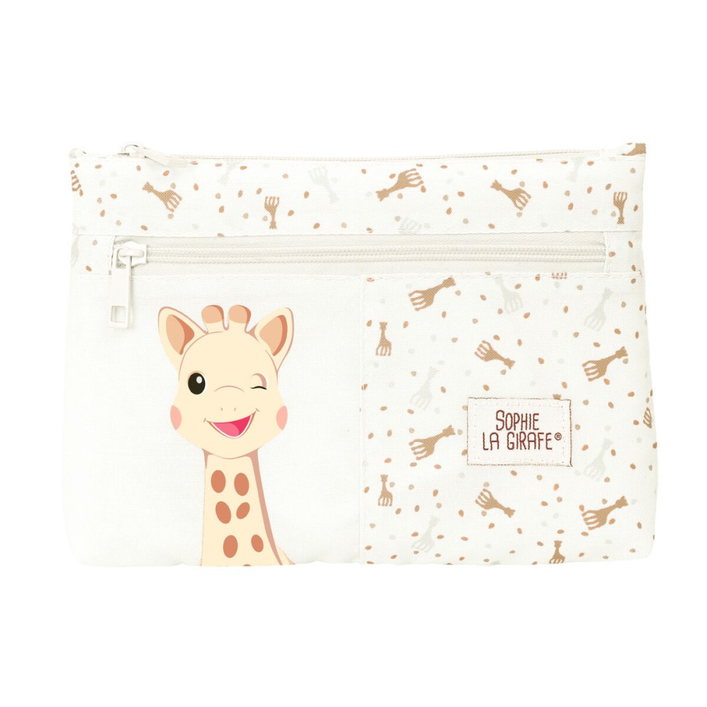 Double Carry-all Sophie la Girafe Beige 23 x 16 x 3 cm