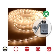 Schlauch LED EDM 71492 Flexiled Durchsichtig Warmes Weiß Warmes licht 12 m 8 Funktionen
