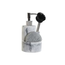 Distributeur de Liquide Vaisselle 2 en 1 DKD Home Decor Résine Acier inoxydable 12,6 x 11,4 x 18,6 cm