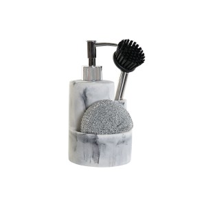 Distributeur de Liquide Vaisselle 2 en 1 DKD Home Decor Résine Acier inoxydable 12,6 x 11,4 x 18,6 cm