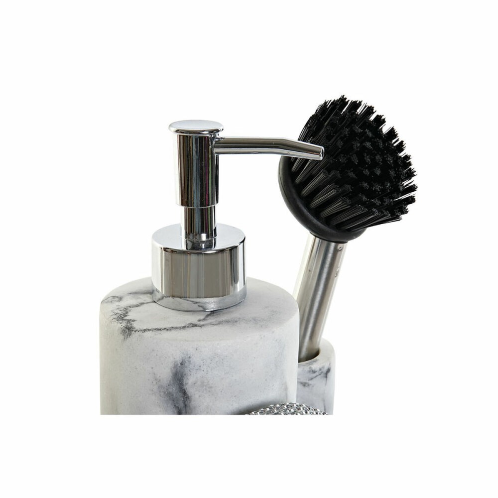 Distributeur de Liquide Vaisselle 2 en 1 DKD Home Decor Résine Acier inoxydable 12,6 x 11,4 x 18,6 cm