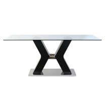 Table de Salle à Manger DKD Home Decor Noir Bois Verre trempé Bois MDF 180 x 90 x 76 cm