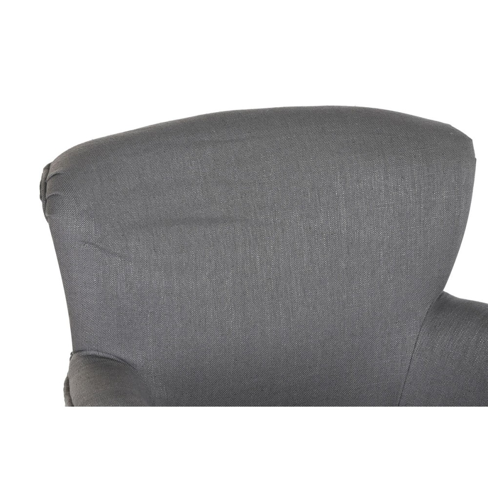 Armchair DKD Home Decor Fir Polyester Dark grey (66 x 70 x 88 cm)
