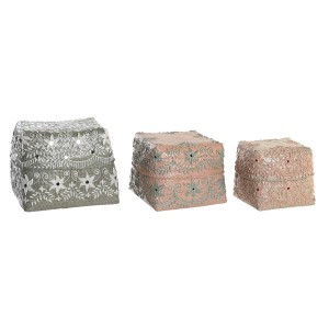 Set de boîtes décoratives DKD Home Decor Multicouleur Bambou Boho (3 Pièces)