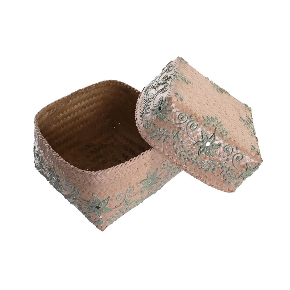 Set de boîtes décoratives DKD Home Decor Multicouleur Bambou Boho (3 Pièces)