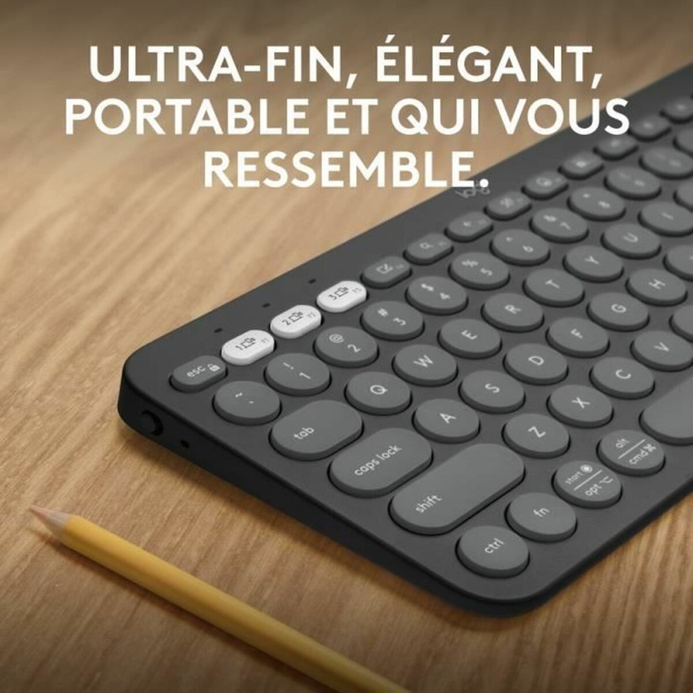 Clavier Bluetooth avec Support pour Tablette Logitech K380 Français Gris Graphite Gris foncé AZERTY
