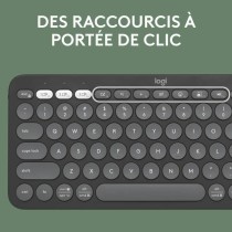Bluetooth-Tastatur für Tablet Logitech K380 Französisch Grau Graphit Dunkelgrau AZERTY
