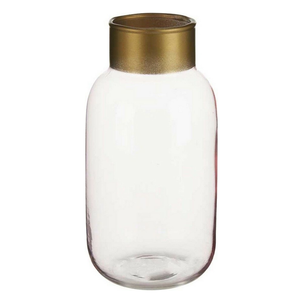 Vase Lisse Rose Doré verre (11,5 x 24 x 11,5 cm)