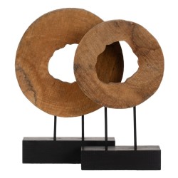 Skulptur Beige Mango-Holz 31,5 x 9 x 47,5 cm