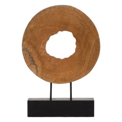 Skulptur Beige Mango-Holz 38 x 8 x 52 cm