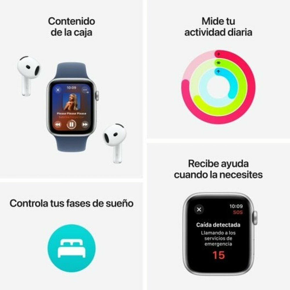 Herrenuhr Apple MXGF3QL/A Blau Silberfarben