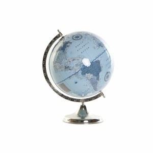 Globe terrestre DKD Home Decor Bleu Argenté PVC Aluminium 33 x 33 x 44 cm