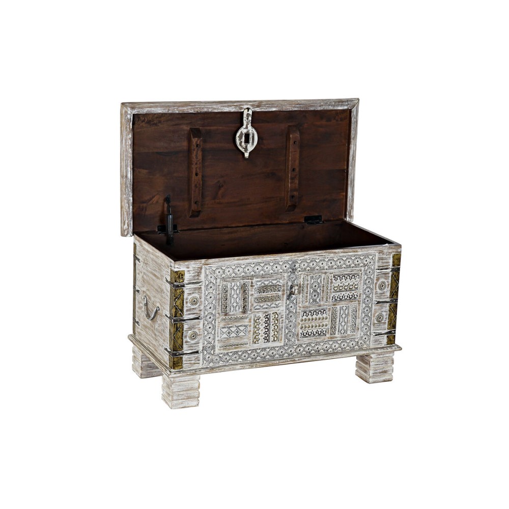 Coffre DKD Home Decor Métal Bois de manguier 80 x 40 x 45 cm