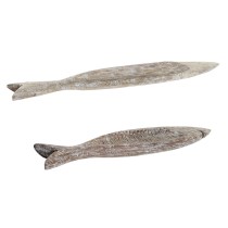 Centerpiece DKD Home Decor Brown Mango wood 74 x 12 x 4,5 cm (2 Units)