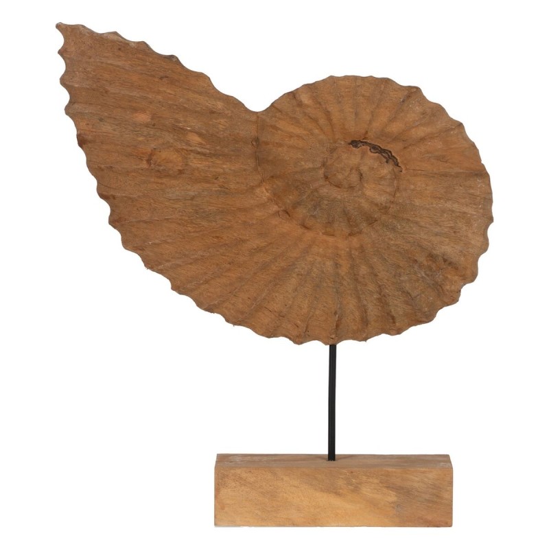 Sculpture Beige Bois de manguier 49,5 x 9 x 53,5 cm Conque