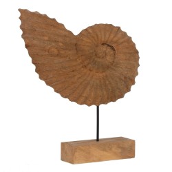 Sculpture Beige Bois de manguier 49,5 x 9 x 53,5 cm Conque