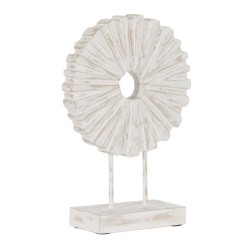 Sculpture White Beige Mango wood 25,5 x 9,5 x 37 cm