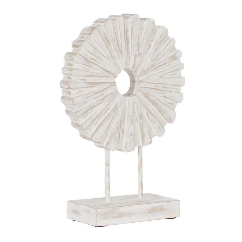 Sculpture Blanc Beige Bois de manguier 25,5 x 9,5 x 37 cm