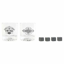 Set de Verres DKD Home Decor Transparent Gris foncé Verre Pierre Loft 320 ml (6 Unités)