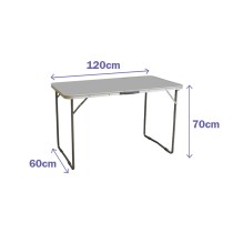 Table Pliable Marbueno Acier D19 Assortie Camping et Plage 120X60X70 cm 10030