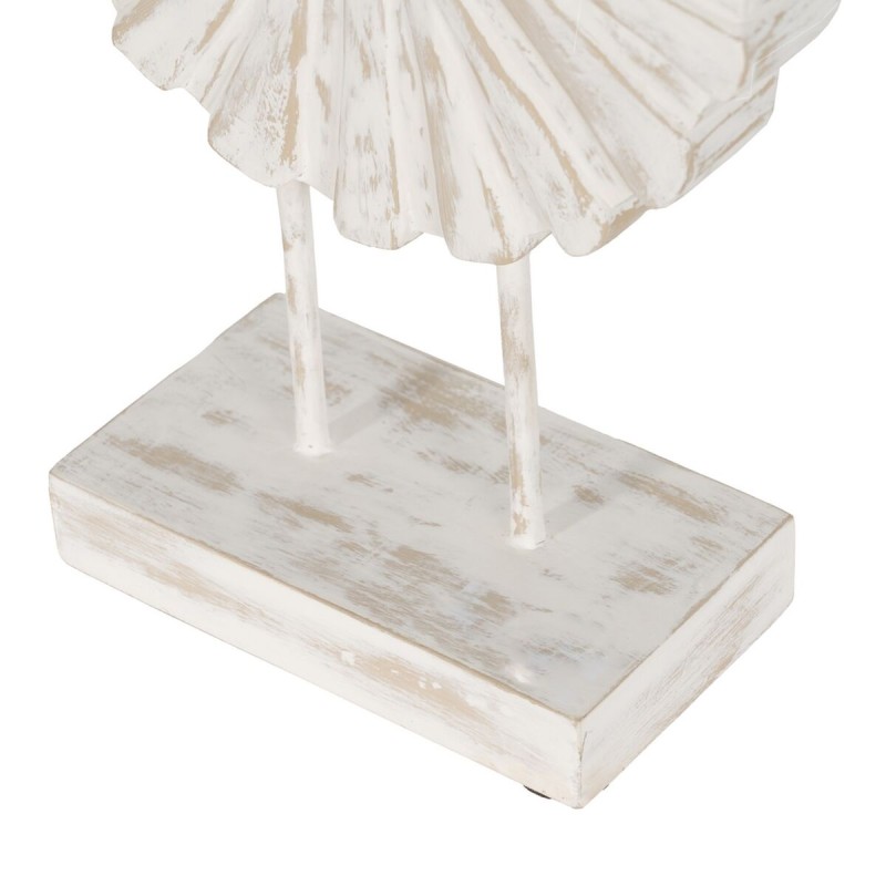 Sculpture Blanc Beige Bois de manguier 25,5 x 9,5 x 37 cm