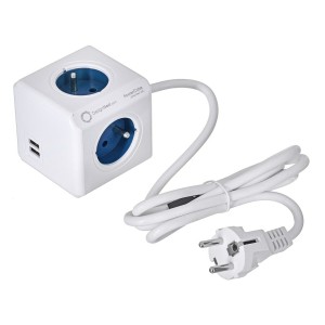 Bloc Cube Prises Allocacoc PowerCube Extended USB Type E Bleu (1,5 m)